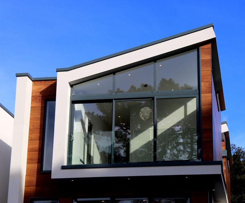 Clean glazed windows on a UK residential house
